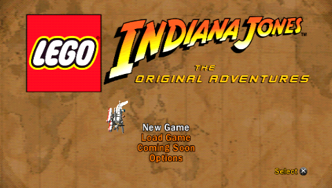 LEGO Indiana Jones: The Original Adventures title screen for PSP